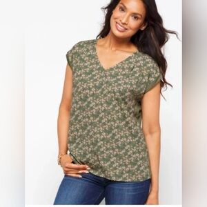 NWT Papermoon Ellie Green Floral button back Blouse Top blouse batwing sleeve S